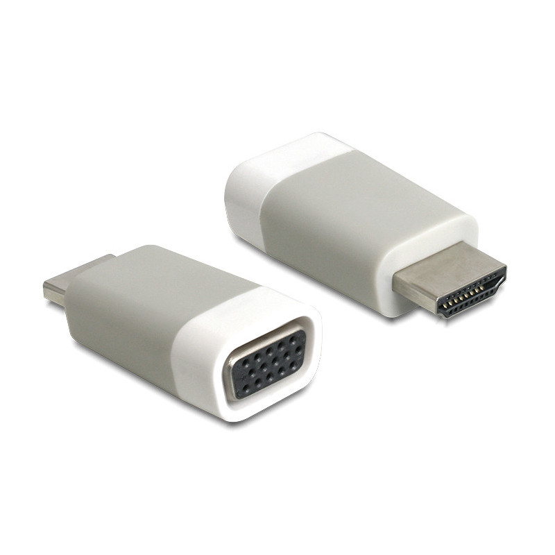 DeLOCK 65472 kaapelin sukupuolenvaihtaja HDMI-A VGA Valkoinen