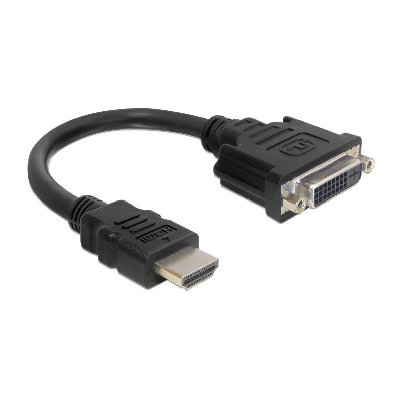 DeLOCK 0.2m HDMI-DVI M F 0,2 m HDMI-tyyppi A (vakio) DVI-D Musta