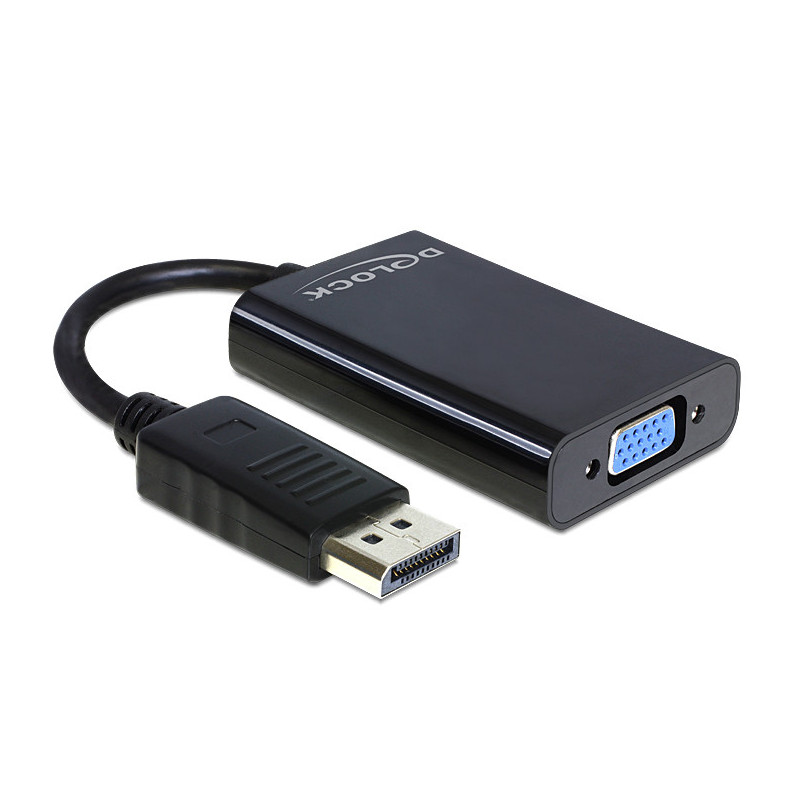 DeLOCK 65439 videokaapeli-adapteri VGA (D-Sub) DisplayPort Musta