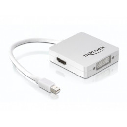 DeLOCK 61768 videokaapeli-adapteri 0,24 m Mini DisplayPort DisplayPort + DVI + HDMI Valkoinen