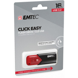 Emtec Click Easy USB-muisti 16 GB USB A-tyyppi 3.2 Gen 2 (3.1 Gen 2) Musta, Punainen
