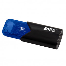 Emtec B110 Click Easy 3.2 USB-muisti 32 GB USB A-tyyppi 3.2 Gen 2 (3.1 Gen 2) Musta, Sininen