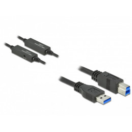 DeLOCK 85380 USB-kaapeli 10 m USB 3.2 Gen 1 (3.1 Gen 1) USB A USB B Musta