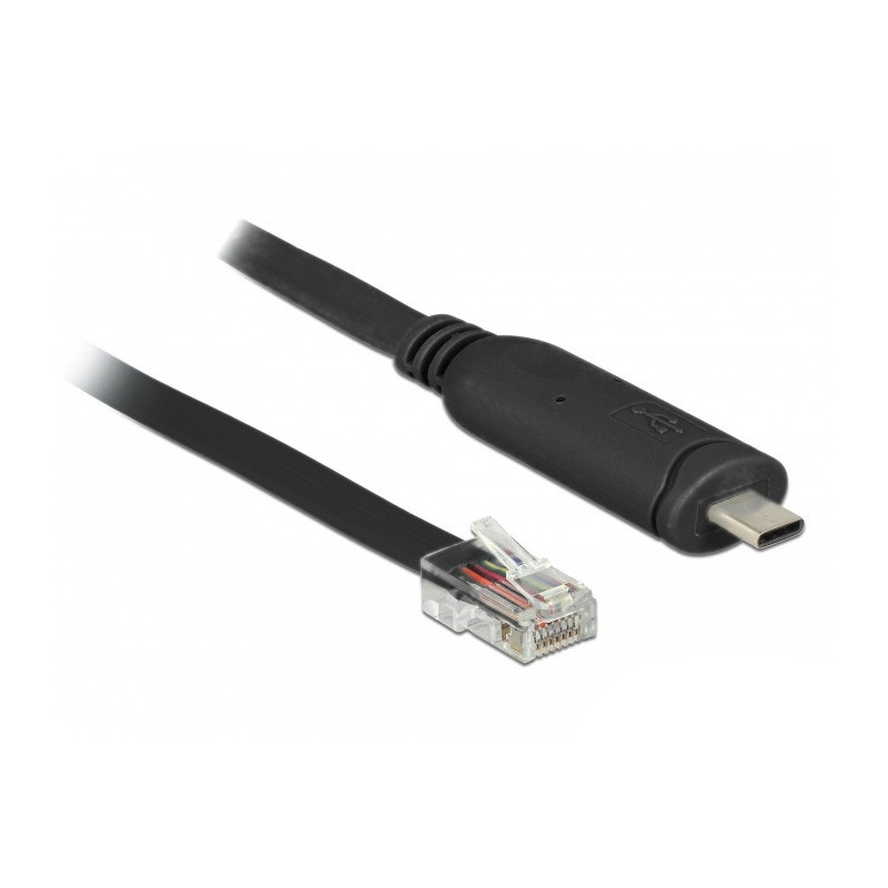 DeLOCK 63912 sarjakaapeli Musta 2 m USB Type-C RJ45