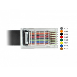 DeLOCK 63912 sarjakaapeli Musta 2 m USB Type-C RJ45