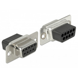 DeLOCK 66165 kaapelin sukupuolenvaihtaja Sub-D 9 pin Rj-45 Musta, Ruostumaton teräs