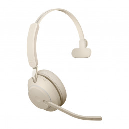 Jabra Evolve2 65, UC Mono Kuulokkeet Langaton Pääpanta Toimisto puhelukeskus USB Type-C Bluetooth Beige