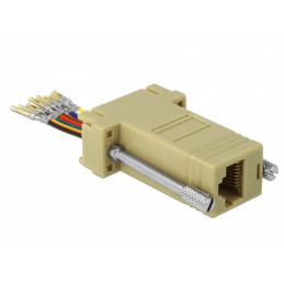 DeLOCK 66164 kaapelin sukupuolenvaihtaja Sub-D 9 pin Rj-45 Musta, Harmaa, Ruostumaton teräs