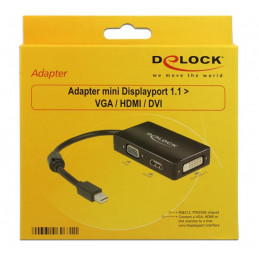 DeLOCK 0.16m DisplayPort VGA + HDMI + DVI 0,16 m Mini DisplayPort VGA (D-Sub)+ HDMI + DVI Musta
