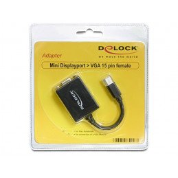 DeLOCK 65256 videokaapeli-adapteri 0,18 m Mini DisplayPort VGA (D-Sub) Musta