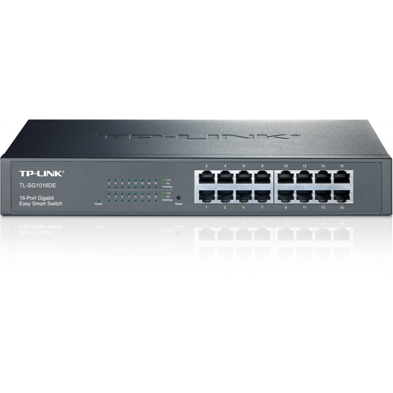 TP-LINK TL-SG1016DE Hallittu L2 Gigabit Ethernet (10 100 1000) Musta