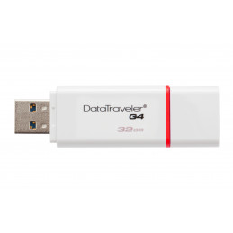 Kingston Technology DataTraveler G4 USB-muisti 32 GB USB A-tyyppi 3.2 Gen 1 (3.1 Gen 1) Punainen, Valkoinen