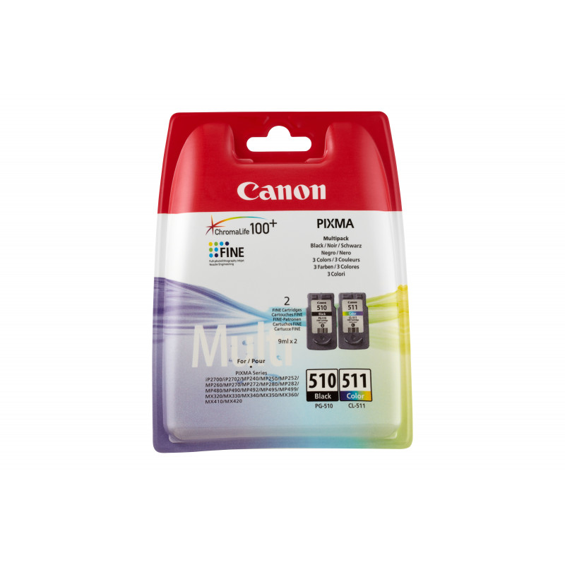 Canon 2970B010 mustekasetti 2 kpl Alkuperäinen Perusvärintuotto Musta, Syaani, Magenta, Keltainen