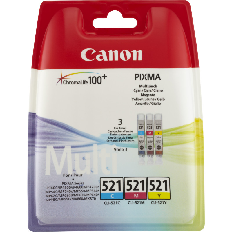 Canon 2934B010 mustekasetti 3 kpl Alkuperäinen Syaani, Magenta, Keltainen