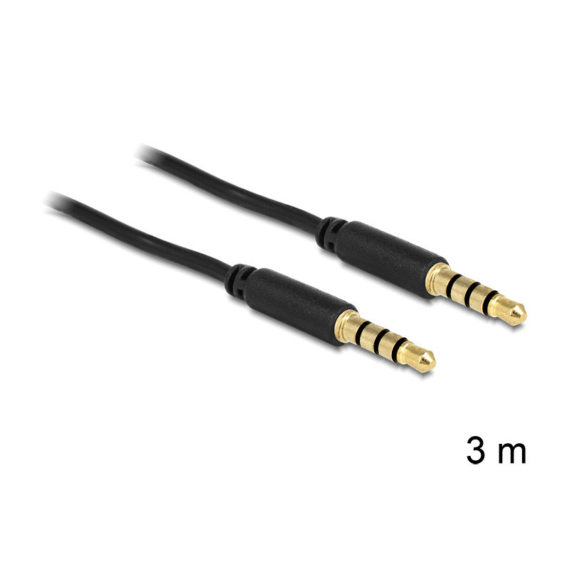 DeLOCK 3.5mm - 3.5mm, 3m audiokaapeli Musta