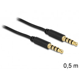 DeLOCK 3.5mm - 3.5mm, 0.5m audiokaapeli 0,5 m Musta