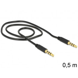 DeLOCK 3.5mm - 3.5mm, 0.5m audiokaapeli 0,5 m Musta