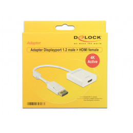 DeLOCK 62608 videokaapeli-adapteri 0,2 m DisplayPort HDMI-tyyppi A (vakio) Valkoinen