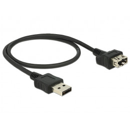 DeLOCK 0.5m 2xUSB2.0-A USB-kaapeli 0,5 m USB 2.0 USB A Musta