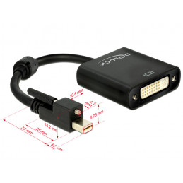 DeLOCK 62639 videokaapeli-adapteri 0,25 m Mini DisplayPort DVI-I Musta