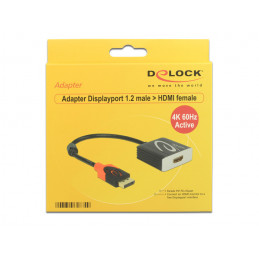 DeLOCK 62734 videokaapeli-adapteri 0,2 m DisplayPort HDMI-tyyppi A (vakio) Musta