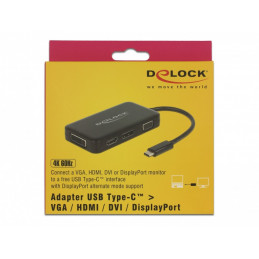 DeLOCK 63929 keskitin USB 2.0 Type-C Musta