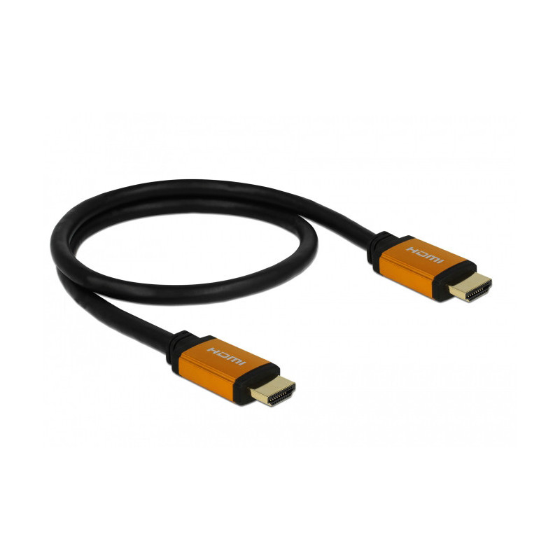DeLOCK 85726 HDMI-kaapeli 0,5 m HDMI-tyyppi A (vakio) Musta, Kulta