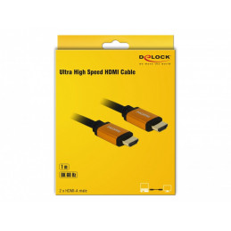 DeLOCK 85727 HDMI-kaapeli 1 m HDMI-tyyppi A (vakio) Musta, Kulta
