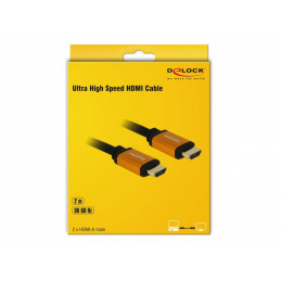 DeLOCK 85729 HDMI-kaapeli 2 m HDMI-tyyppi A (vakio) Musta, Kulta