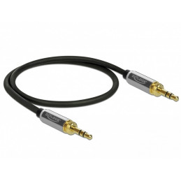 DeLOCK 85784 audiokaapeli 0,5 m 3.5mm Musta, Harmaa