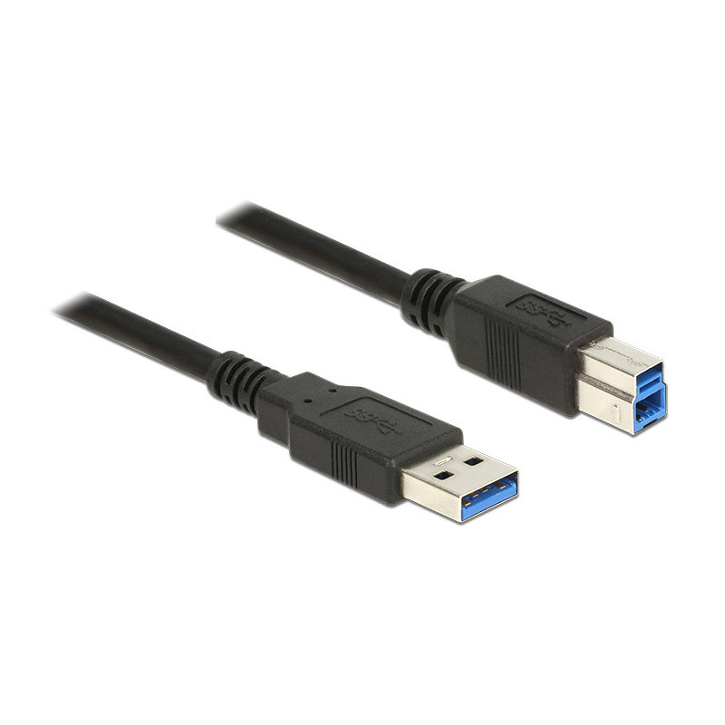 DeLOCK 85065 USB-kaapeli 0,5 m USB 3.2 Gen 1 (3.1 Gen 1) USB A USB B Musta