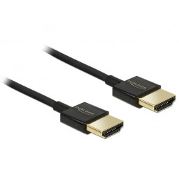 DeLOCK HDMI HDMI, 3 m HDMI-kaapeli HDMI-tyyppi A (vakio) Musta
