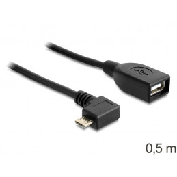 DeLOCK USB micro-B - USB 2.0-A, 0.5m USB-kaapeli 0,5 m Micro-USB B USB A Musta