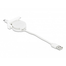 DeLOCK 81319 USB-kaapeli 0,62 m USB 2.0 USB A Micro-USB B Valkoinen