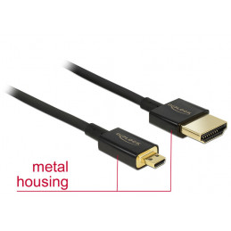 DeLOCK 85118 HDMI-kaapeli 0,25 m HDMI-tyyppi A (vakio) HDMI Type C (Mini) Musta