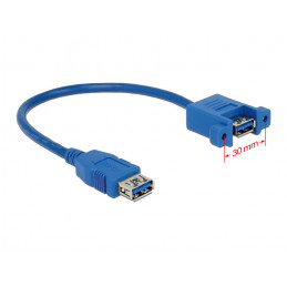 DeLOCK 0.25m 2xUSB3.0-A USB-kaapeli 0,25 m USB 3.2 Gen 1 (3.1 Gen 1) USB A Sininen