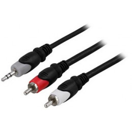 Deltaco MM-145 audiokaapeli 20 m 3.5mm 2 x RCA Monivärinen