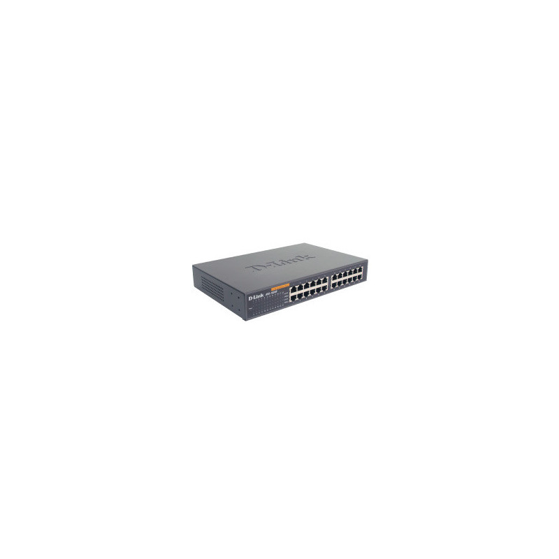 D-Link 24-port 10 100M NWay Desktop - Internal PSU (incl. 19" rack mount kit) Hallitsematon
