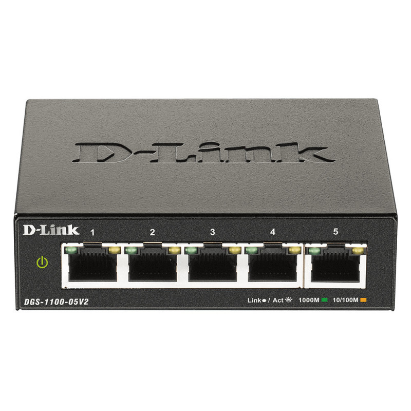 D-Link DGS-1100-05V2 verkkokytkin Hallittu Gigabit Ethernet (10 100 1000) Musta