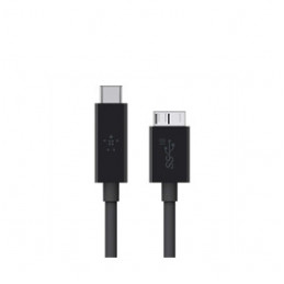 Belkin F2CU031BT1M-BLK USB-kaapeli 0,91 m USB 3.2 Gen 2 (3.1 Gen 2) USB C Micro-USB B Musta