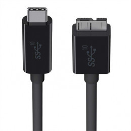 Belkin F2CU031BT1M-BLK USB-kaapeli 0,91 m USB 3.2 Gen 2 (3.1 Gen 2) USB C Micro-USB B Musta