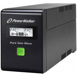 PowerWalker VI 600 SW Linjainteraktiivinen 0,6 kVA 360 W 2 AC-pistorasia(a)