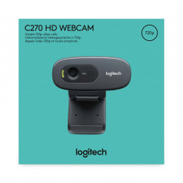 Logitech C270 verkkokamera 3 MP 1280 x 720 pikseliä USB 2.0 Musta