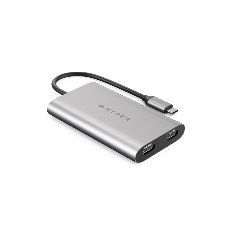 HYPER HDM1 videokaapeli-adapteri USB Type-C 2 x HDMI Ruostumaton teräs