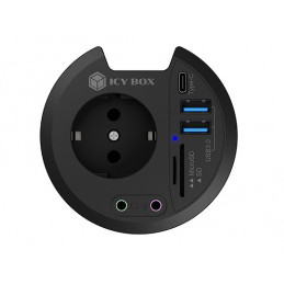 ICY BOX IB-HUB1430-CR USB 3.2 Gen 1 (3.1 Gen 1) Type-A 5000 Mbit s Musta