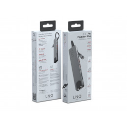 LINQ byELEMENTS LQ48010 keskitin USB 3.2 Gen 2 (3.1 Gen 2) Type-C 10000 Mbit s Musta, Harmaa