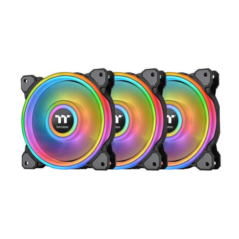 Thermaltake Riing Quad 12 RGB Tietokonekotelo Tuuletin 12 cm Musta