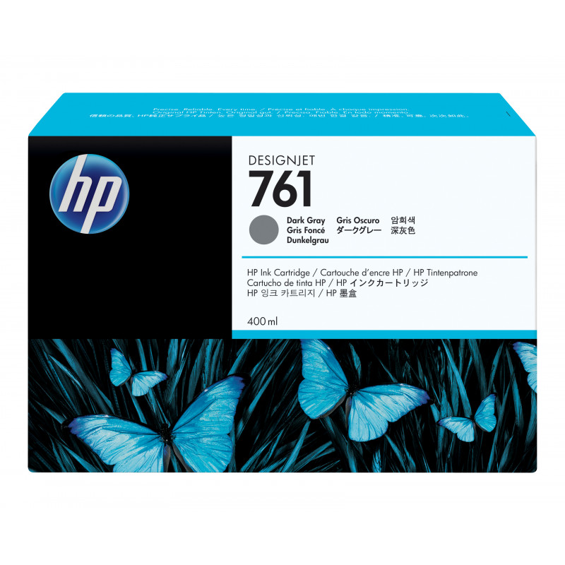 HP 761, tummanharmaa Designjet-mustekasetti, 400 ml