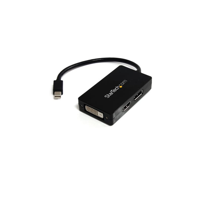 StarTech.com MDP2DPDVHD videokaapeli-adapteri 0,15 m Mini DisplayPort DisplayPort + DVI-D + HDMI Musta