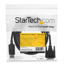 StarTech.com DP2DVI2MM6 videokaapeli-adapteri 1,8 m DisplayPort DVI-D Musta